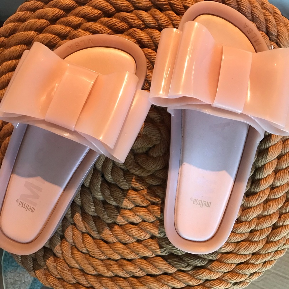 Melissa beach slide bow pink (6)